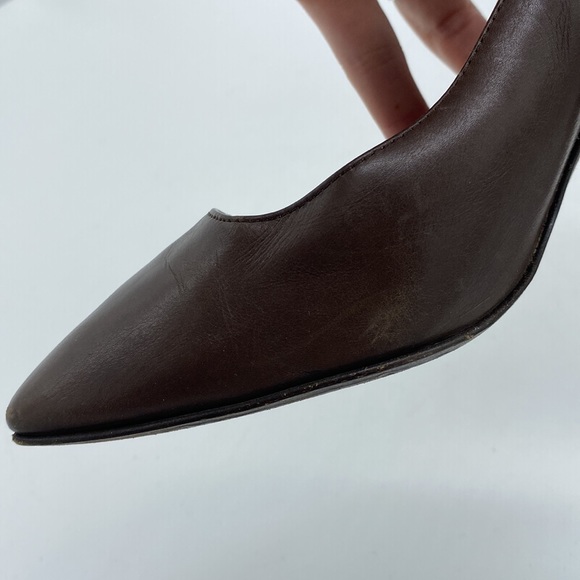 Michael Kors Slip On Heels Loafers Brown Leather Womens Size 6.5 - Picture 12 of 16